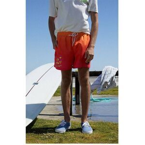 Playboy Pacsun Trunks Medium M Orange Pink Swim Surf Club Tropical Board Shorts